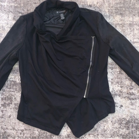 INC Black Zip-Up Jacket/Top - Picture 1 of 4